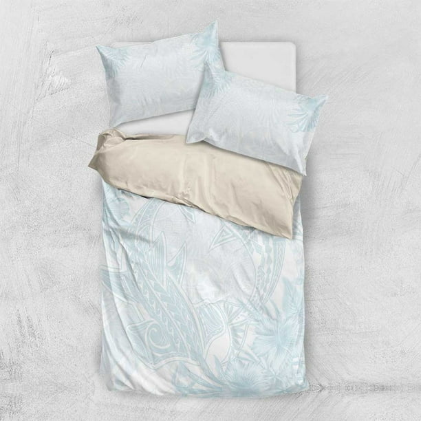 Juego de cama Polinesia Dúo Tiburones Tropical Off White LT7