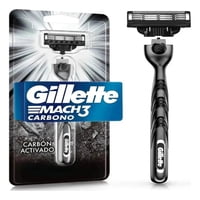 Máquina De Afeitar Mach3 Carbono Con Carbón Activado 1 Un Gillette