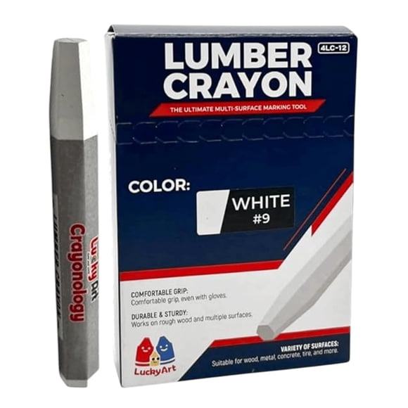 Crayones para madera Lucky Art Crayonology blancos, paquete de 12