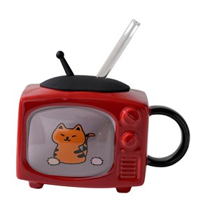 Magideal - -Taza De Café, Taza De Té, Taza De Leche, Forma De Tv Pequeña, Artículos Para Beber, Taza De Bebidas, Taza De Café Para Oficina, Restaurante, Cocina, Rojo