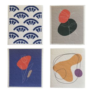 Magideal - 4 Paños De Tela No Tejida, Trapos De Limpieza Reutilizables, Paño De Limpieza Absorbente Lavable Para Mostradores De Fregaderos De Cocina Estilo A