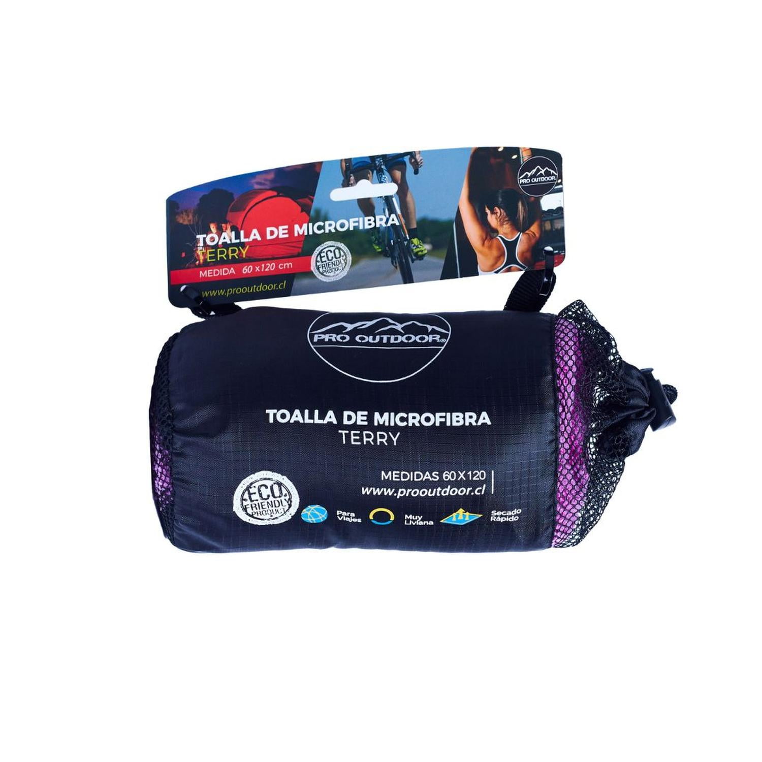 Pro Outdoor - Toalla De Microfibra Terry Morada