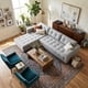 thumbnail image 1 of Sofa Reclinable 3 Cuerpos en L Izquierdo Crudo Felpa, 1 of 3