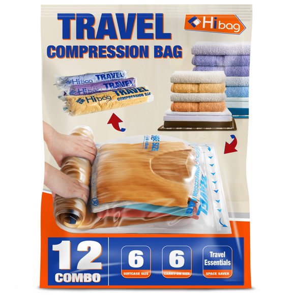 Bolsas de compresión HIBAG 12 para Travel Essentials de 6 m y 6 litros