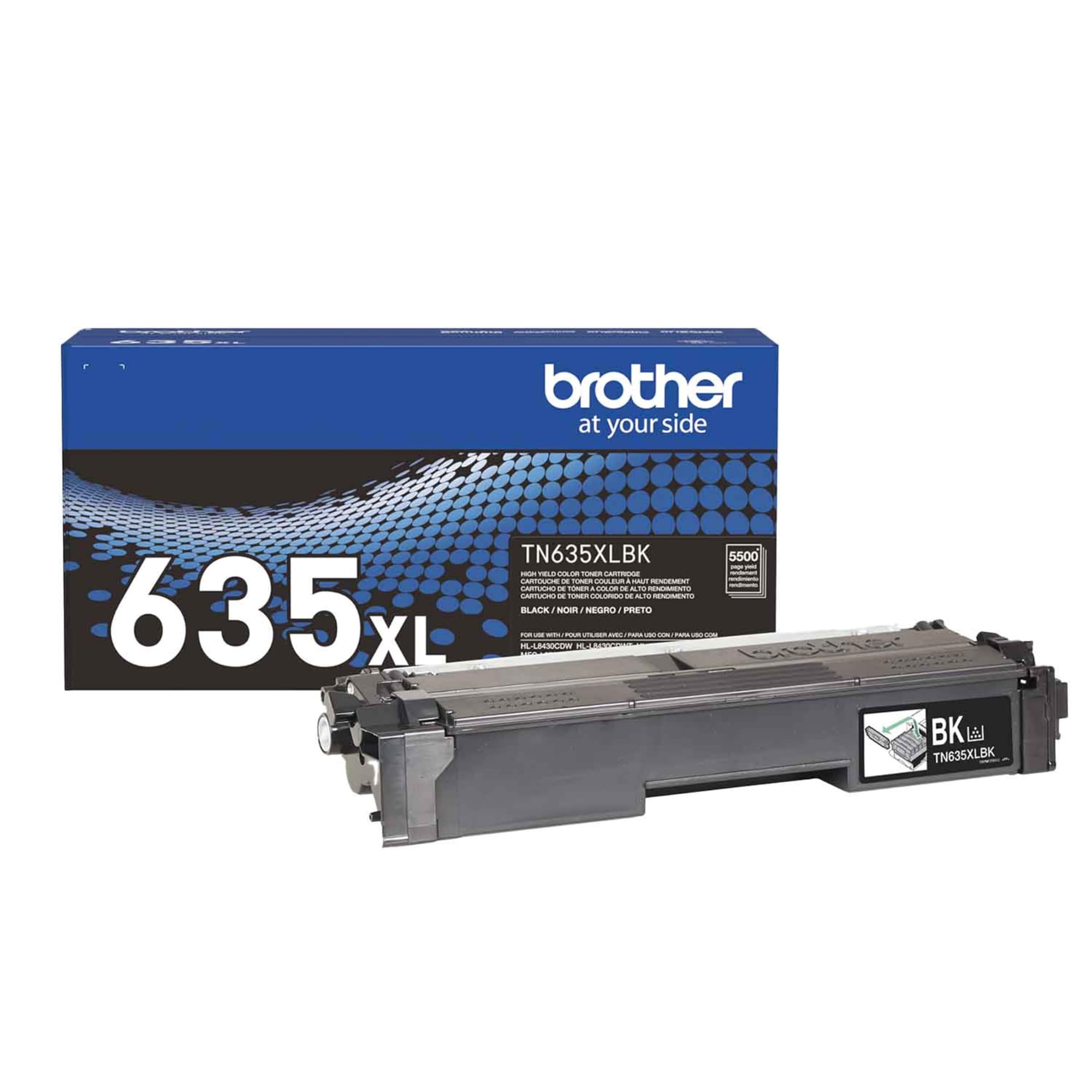 Cartucho De Tóner Brother Genuine Tn635xlbk De Alto Rendimiento Negro
