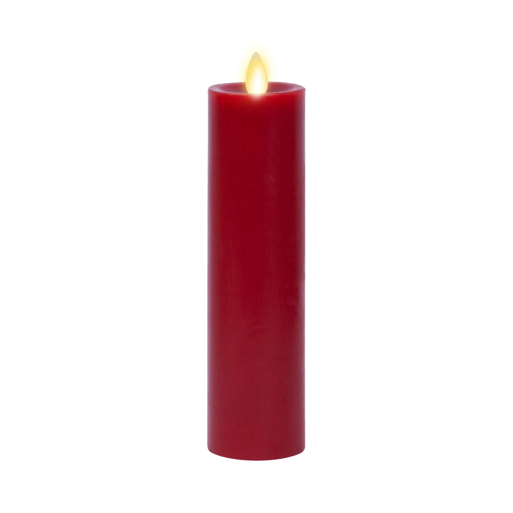 Lámpara Luminara Classic Slim, Vela Led Sin Llama, Color Burdeos, 5 X 20 Cm