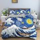 thumbnail image 1 of Big Wave Japanese Art Abstract Bedding Set Boys Girls Duvet Cover Pillowcase Bed Kids Adult Home Textileextile, 1 of 5