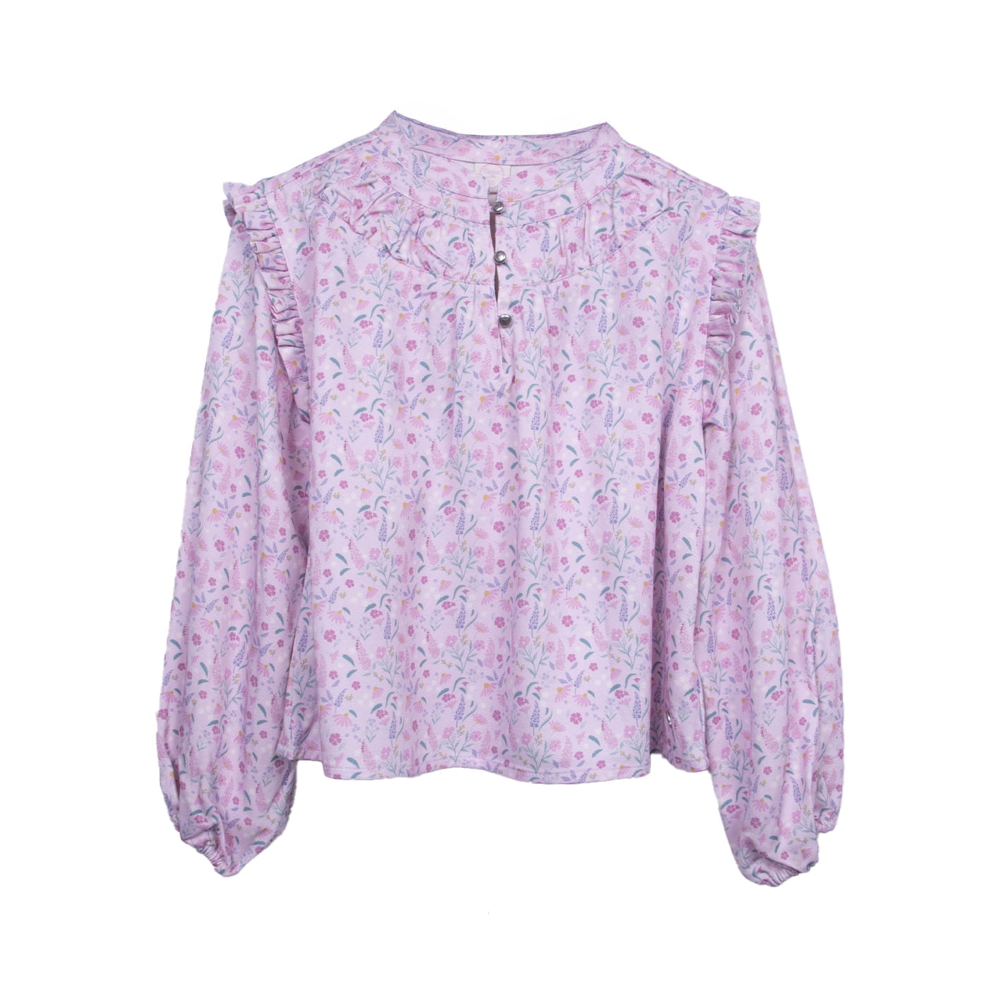 Pillin - Blusa Niña Manga Larga Floreada Palo Rosa