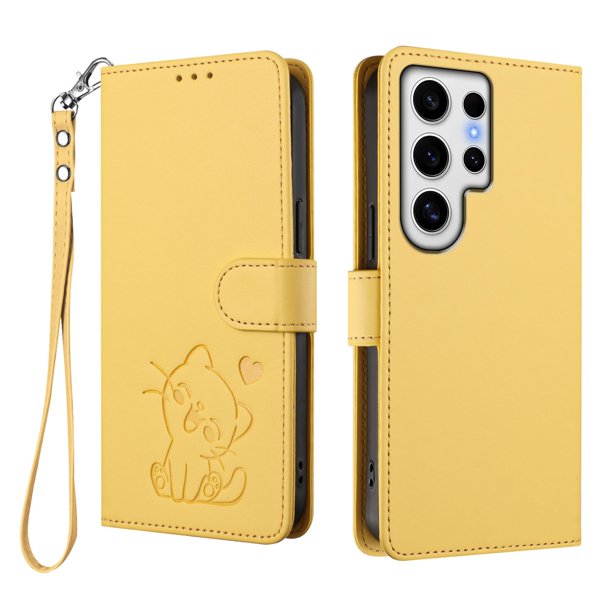 Funda Billetera con Espacio para Fotos para Samsung Galaxy S24 Ultra, Amarillo