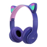 Genérico - Audifonos De Gato Bluetooth Luces Rgb - Morado