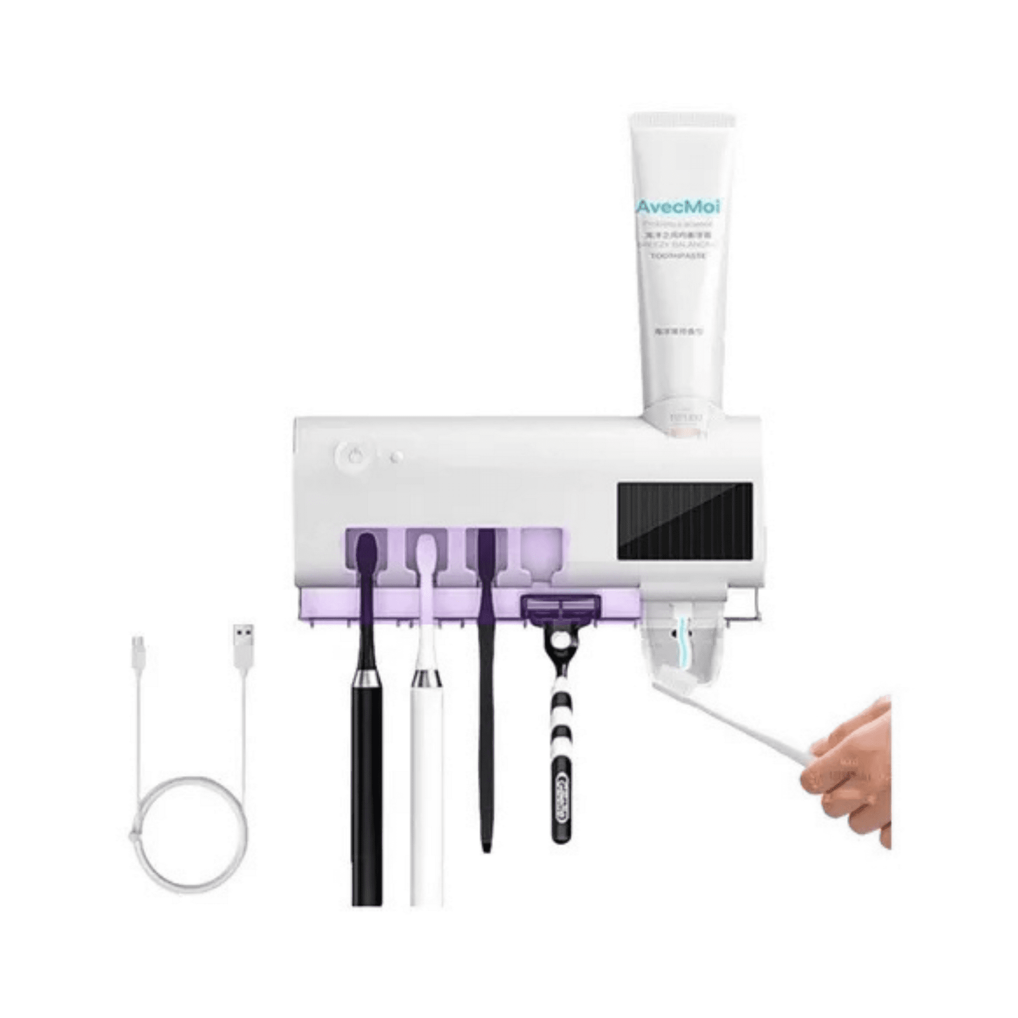 Genérico - Dispensador Pasta Dental Porta Cepillo Esterilizante Uv