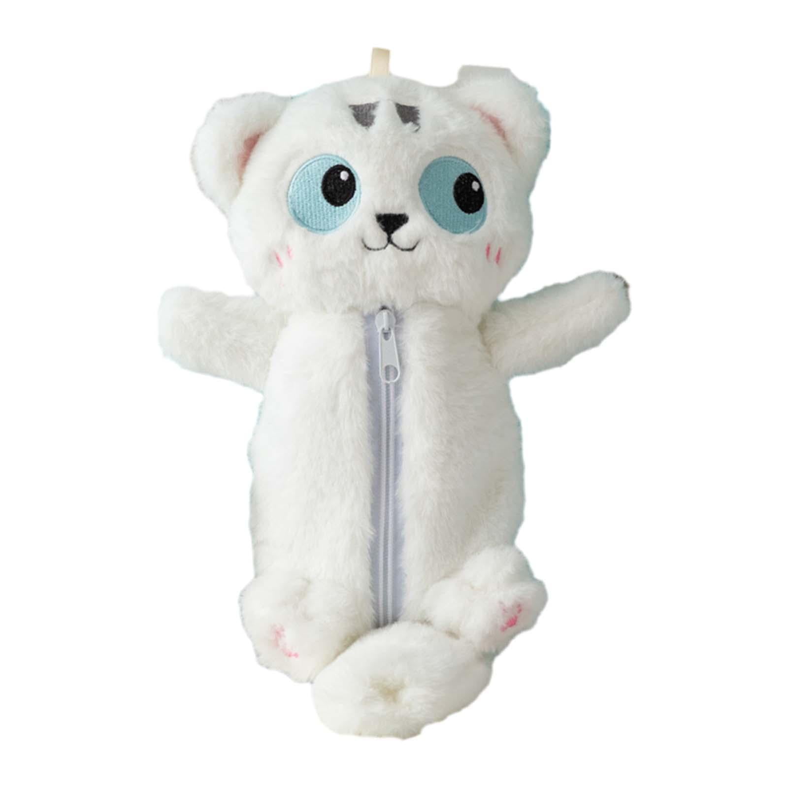 Magideal - Estuche De Lápices Con Cremallera De Animales, Suave Y Novedoso, Con Dibujos Animados, Para Papelería, Cosméticos, Para Preescolar, Exámenes, Viajes A Gato