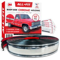 All-Fit Automotive - Moldura Lateral De Repuesto Para Automóviles, Totalmente Ajustada, Cromada, 26 Pies