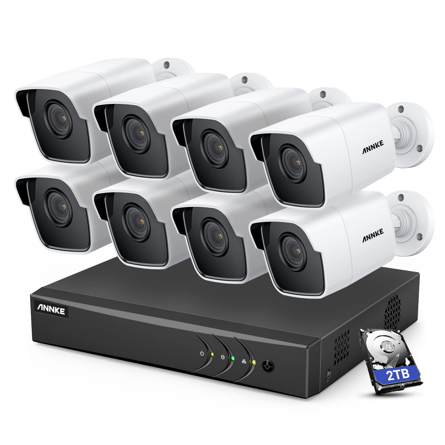 Sistema De Seguridad Annke 8 Canales 8 Cámara 5mp H.265+ Dvr