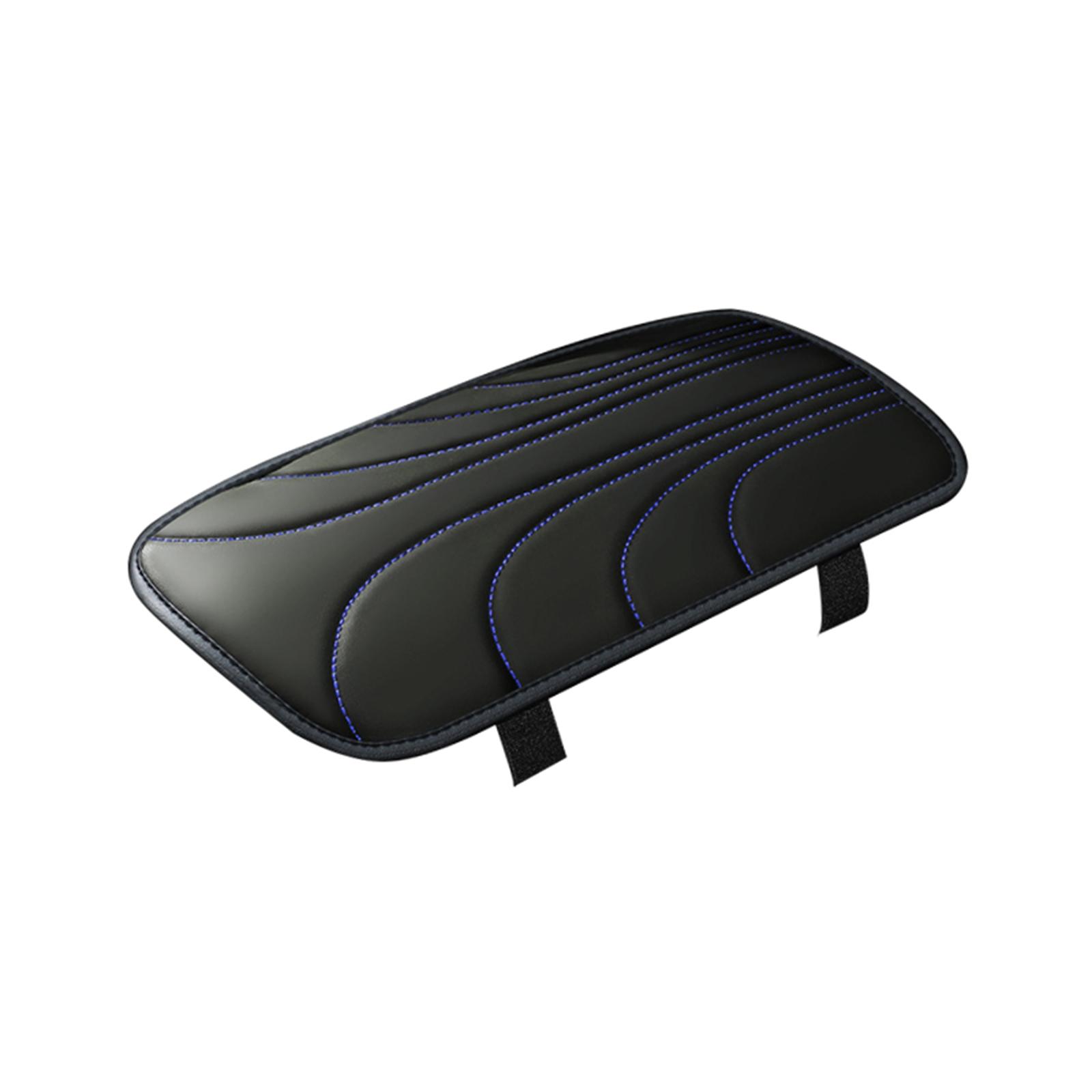 Ioensy - Almohadilla Para Reposabrazos De Coche, Caja Decorativa Para Reposabrazos, Alfombrilla Para Reposabrazos Para Suv, Camiones, Negro Y Azul