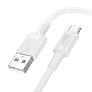 Cable Carga Rápida Borofone Bx111 Blanco Usb-A A Usb-C 3.0A