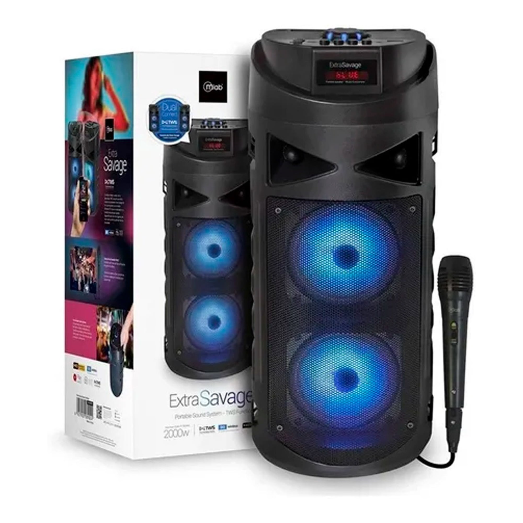 Parlante Karaoke Mlab Bluetooth Extra Savage + Micrófo 8903