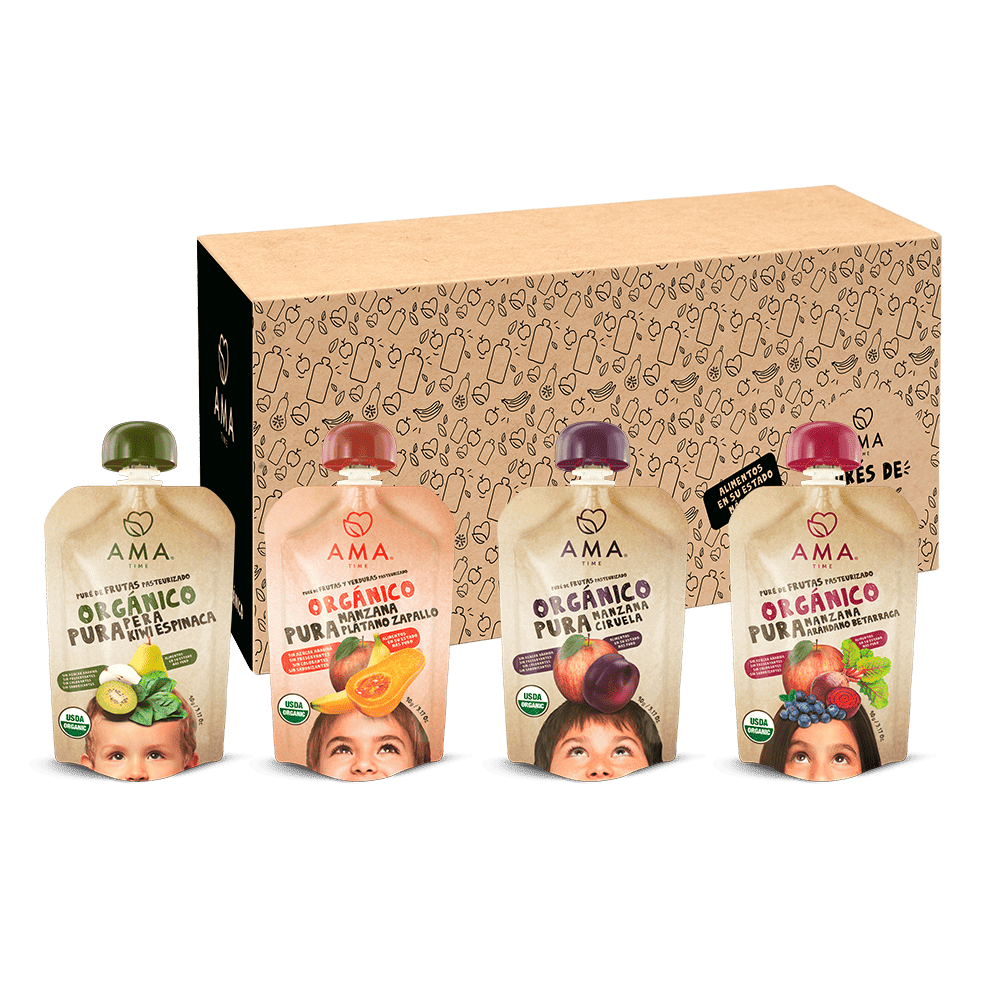 Ama Time - Pack 32 Unid - Mix Puré Frutas Y Vegetales