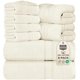 thumbnail image 1 of Juego de toallas Utopia Towels, 8 unidades, 600 g/m², 100% algodón, color marfil, 1 of 9