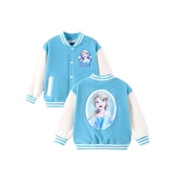 Chaqueta Disney Frozen Elsa, Forro Polar Para Niña, Modelo Varsity 4-5T