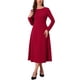 thumbnail image 2 of Vestido Largo de Manga Larga para Mujer INSPIRE CHIC Invitada de Boda Formal Cóctel Cuello Redondo Línea A Maxi Vestido XL Burdeos, 2 of 6