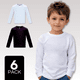 thumbnail image 1 of Pack 6 Camiseta Algodón Manga Larga Primera Capa Niño Polera Blanco y Negro, 1 of 8