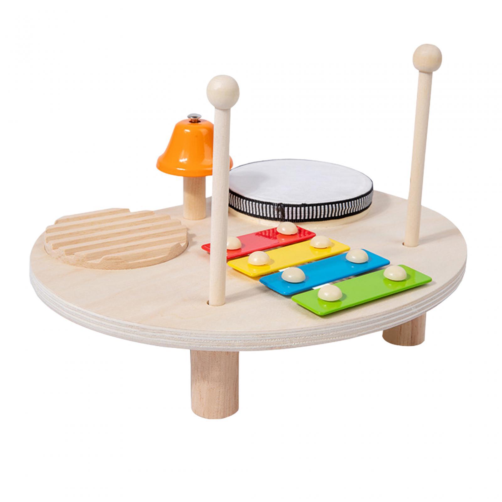 Magideal - Batería Para Niños Instrumento Musical Xilófono De Madera Habilidades Motoras Música Para Niños Batería Instrumentos De Mesa Batería Para Niños Niñas