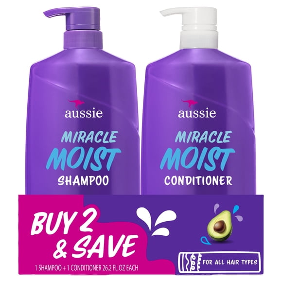 Shampoo y Acondicionador Aussie Miracle Moist 52.4 oz