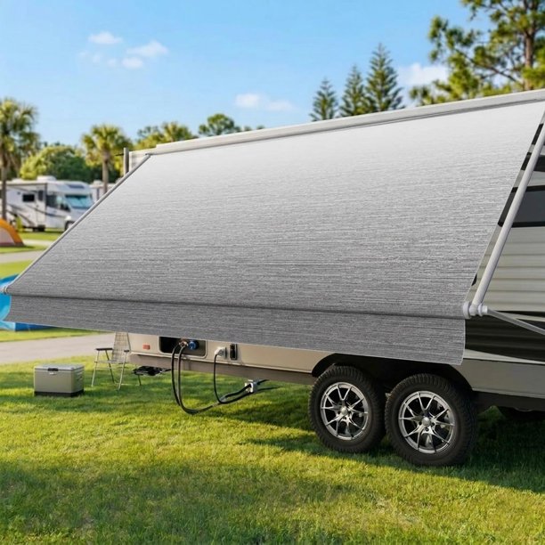 Tela para toldo de autocaravana Luvioro 4,3 m gris resistente al desvanecimiento 554 g