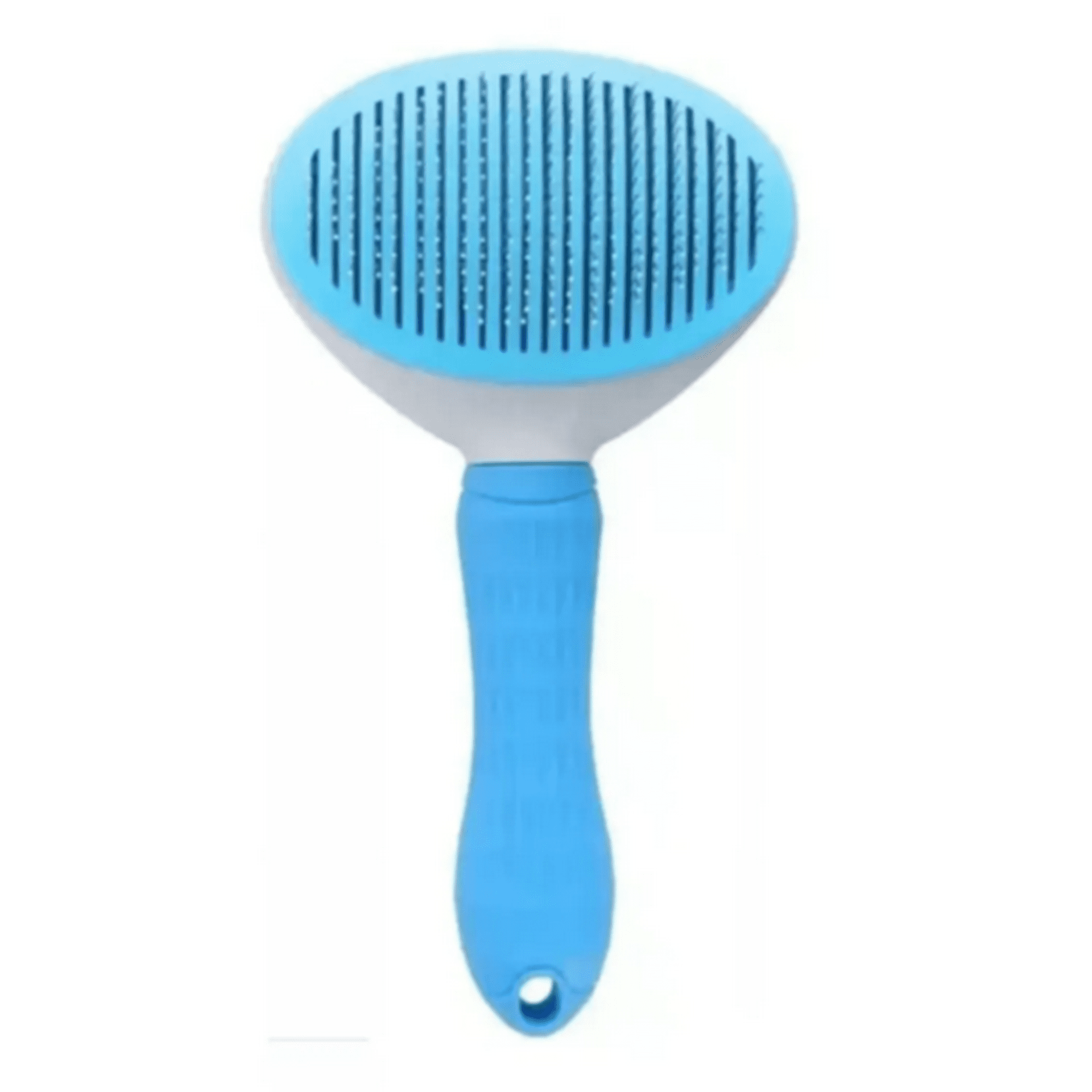 Genérico - Cepillo Para Perros Y Gatos Con Expulsador De Pelo Celeste