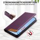 thumbnail image 4 of Funda Tipo Cartera de Cuero Sintético para Samsung Galaxy A15 Bloqueo RFID, con Ranuras para Tarjetas y Bolsillo para Efectivo, Cierre Magnético Fuerte Morado, 4 of 6