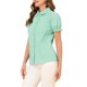 thumbnail image 4 of INSPIRE CHIC Blusas Vintage para Mujer con Cuello Peter Pan y Botones de Algodón Verde Pino M, 4 of 5