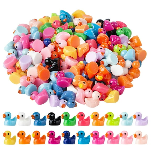 Minifiguras en miniatura de pato de resina para jardín de hadas, 200 unidades