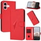 thumbnail image 1 of Funda Cartera Fibra de Carbono para iPhone 16 con Soporte y Cierre Magnético Rojo, 1 of 6