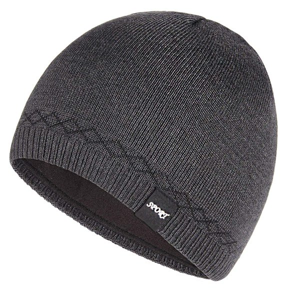 Gorro de invierno Bodvera de punto cálido con puños para hombre
