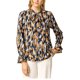 thumbnail image 2 of INSPIRE CHIC Blusa de Mujer con Lazo Floral en el Cuello en V, Volantes Vintage, Manga Larga de Trompeta, Talla 3XL, Azul Naranja, 2 of 7