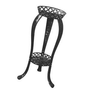 Ioensy - Estante Para Maceta De Arte Del Hierro, Soporte Para Exhibición De Almacenamiento, Altura 80Cm, Redondo, Negro
