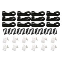 Magideal - Kit De Fijación De Rodillos De Cubierta Solar, Correa De Nailon Resistente Al Desgaste, Correas Y Clips De Cubierta De Rodillo Fáciles De Instalar Par 12 Juegos