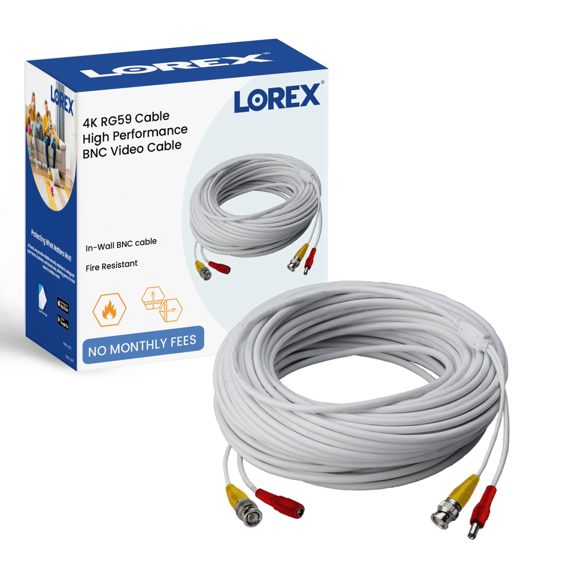 Cable De Cámara De Seguridad Lorex Rg59 Power 36 M Para Hd Analógica