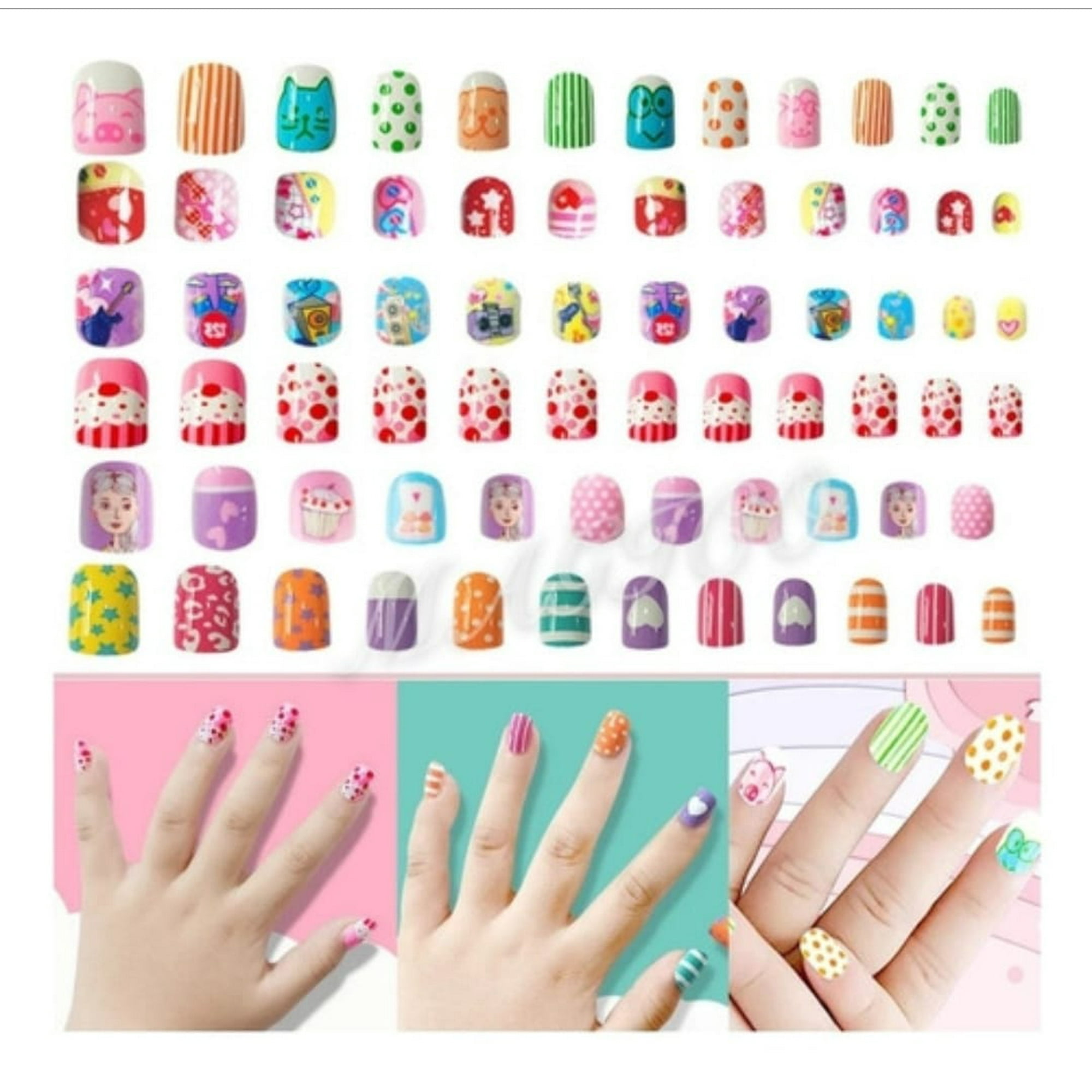 Flamenco - Uñas Postizas De Niñas Set De 24 Uñas