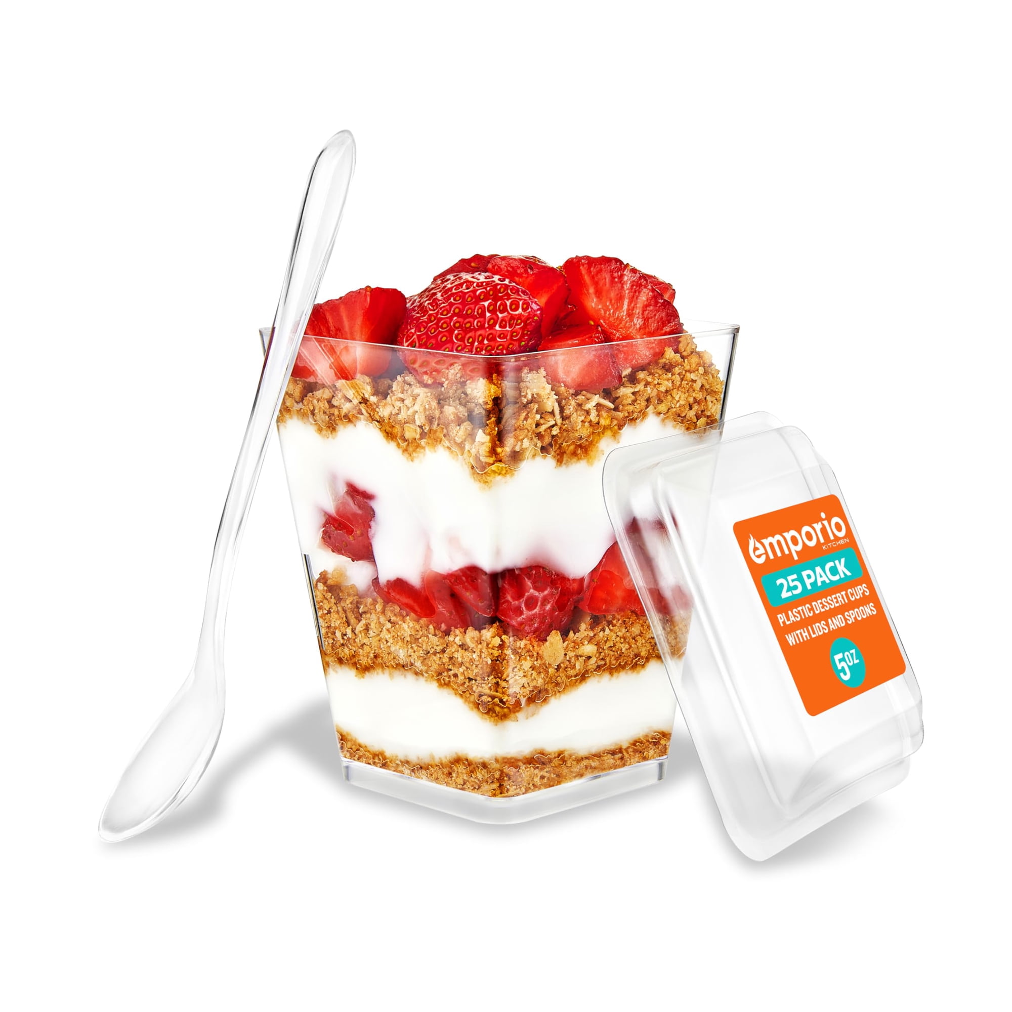 Vasos Para Postre Emporio Kitchen De 5 Oz, Transparentes, Libres De Bpa, Paquete De 25