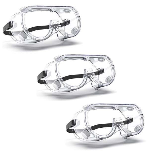 Gafas de seguridad de laboratorio EinKau, antivaho, ventiladas indirectamente, 3 unidades