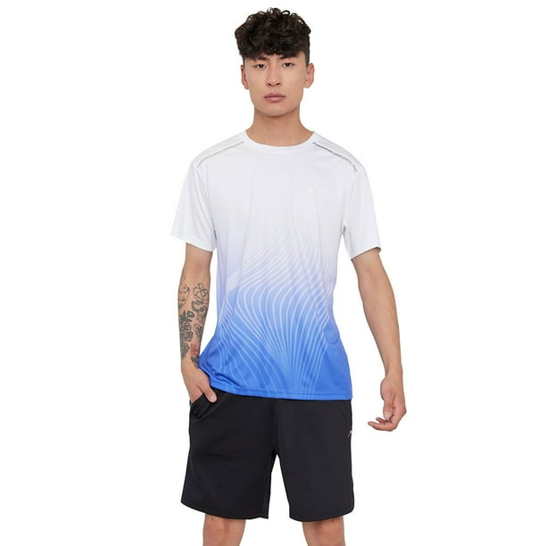 Polera Hombre Deportiva Degradé Azul Corona