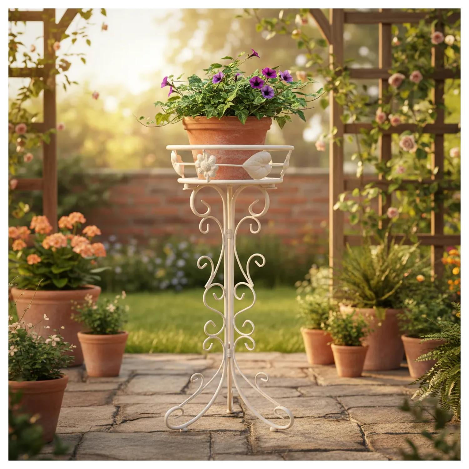 Genérico - Macetero Pedestal Elegance 75 Cm Blanco