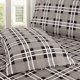 thumbnail image 5 of Juego de sábanas Elegant Comfort Luxury Plaid Grey Queen de 6 piezas, 5 of 9