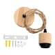 thumbnail image 5 of Cable De Luz Colgante Con Casquillo E27, Cable De Luz Colgante Para Sala De Estar, Bar, Cocina, Madera Negra Trenzada, 5 of 5