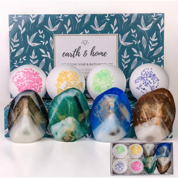 Set de jabón y bomba de baño Earth & Home Gemstone Relaxing Spa