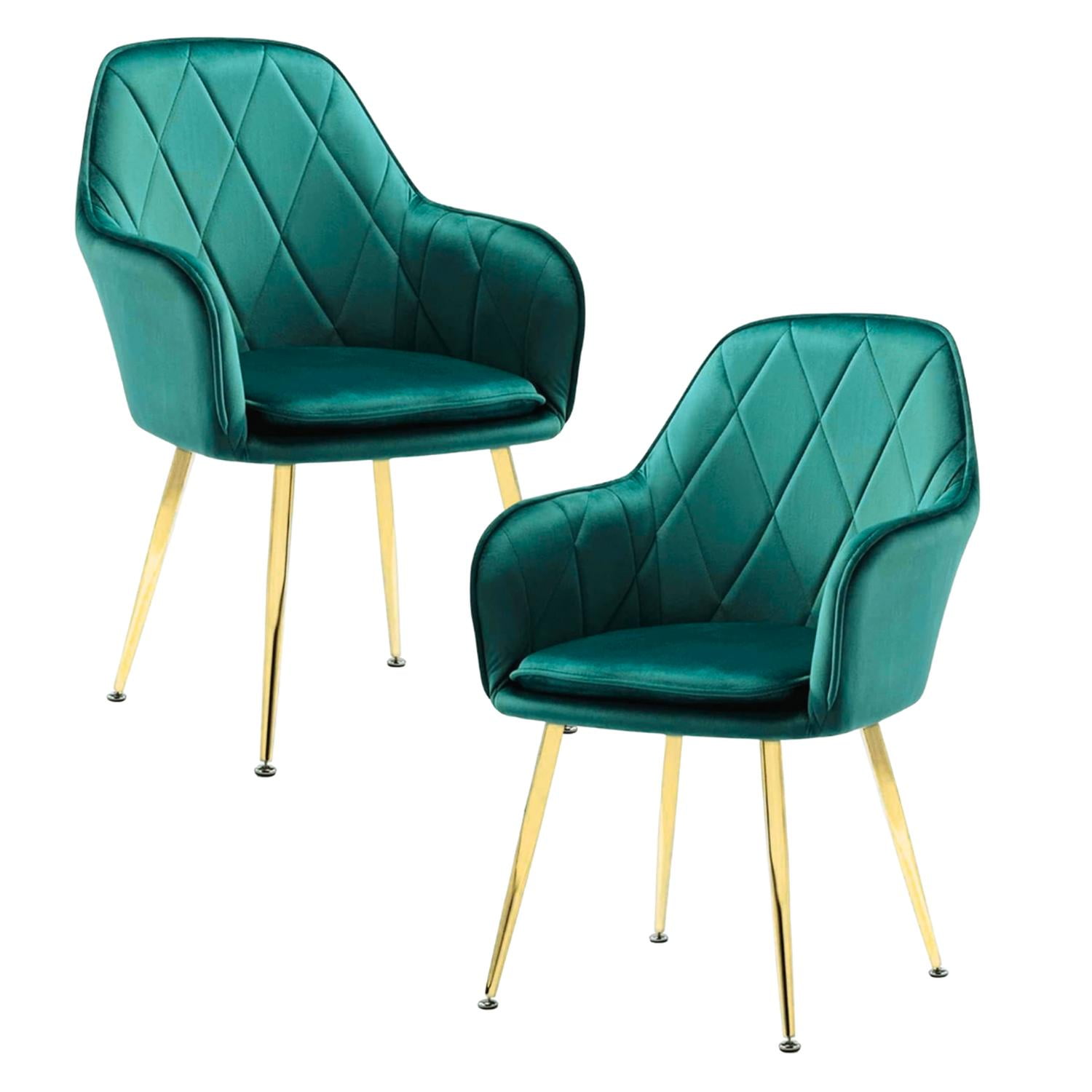 Pandalino - Pack 2 Sillón Sitial Diamante Terciopelo Verde | Moderno Y Cómodo