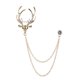 thumbnail image 3 of Puntas de cabeza de venado Cadenas de eslabones dobles Borlas Pasadores de collar Broche Clip Pin Dorado, 3 of 5