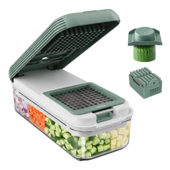 Cortador de alimentos Fullstar 8 en 1 - Herramienta de cocina verde